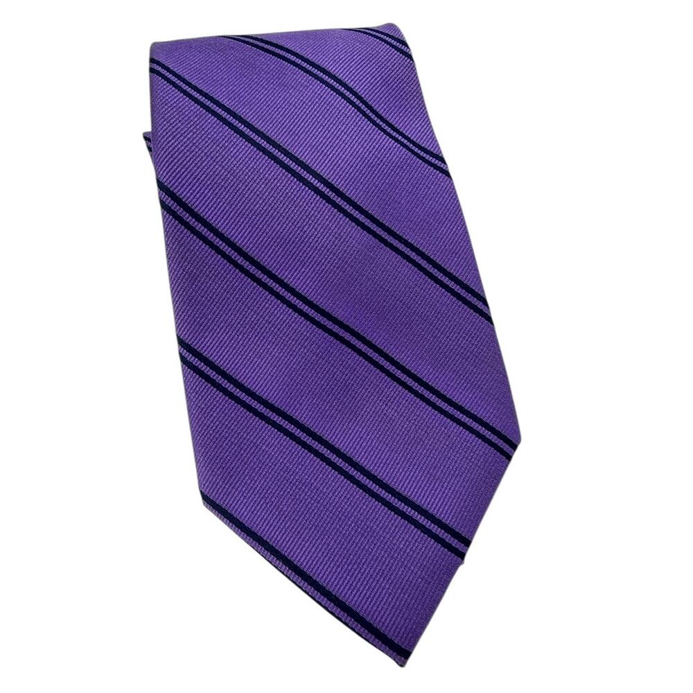 U.S. Polo Assn Purple Striped 100% Silk Necktie Men’s Classic Dress Tie
